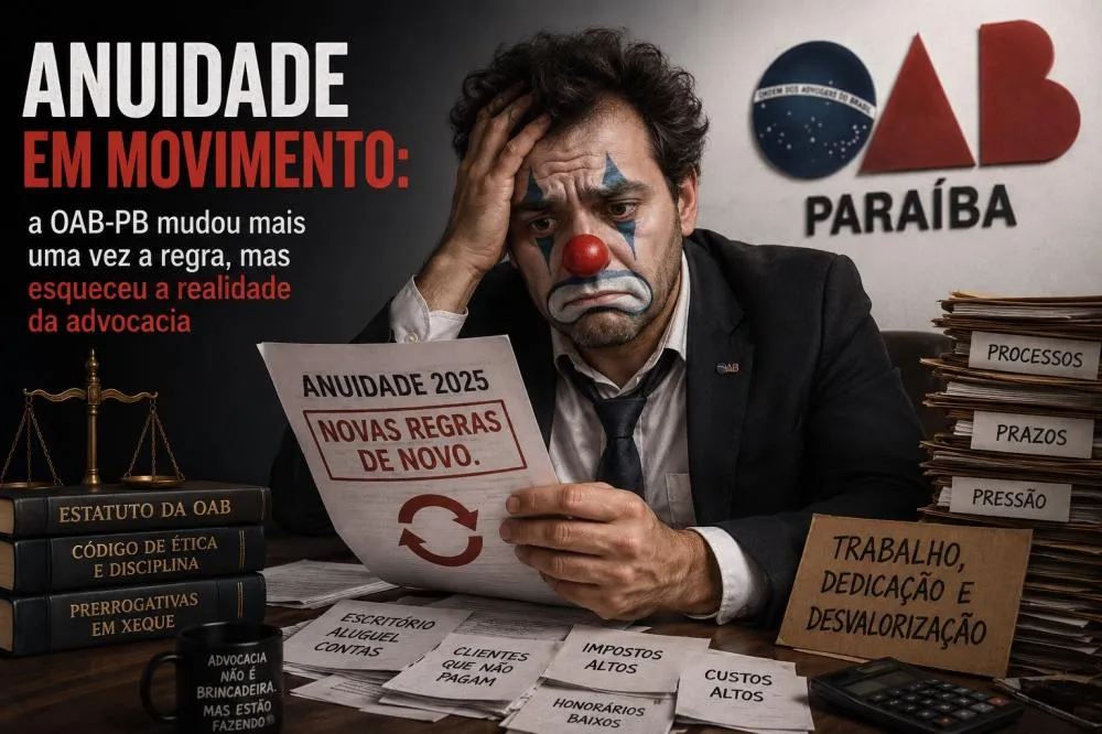 Anuidade em Movimento: a OAB-PB mudou mais uma vez a regra, mas esqueceu a realidade da advocacia
